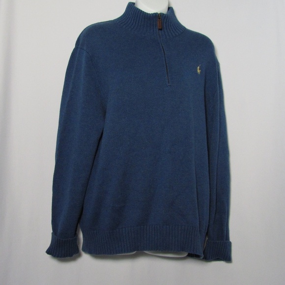Polo Ralph Lauren Other - Ralph Lauren Blue Quarter Zip Sweater POLO Player